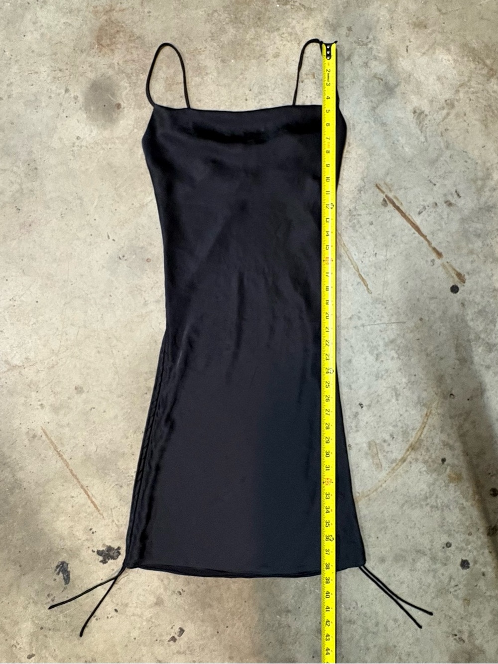 Aritzia Black Satin Cowl-Neck Mini Dress - Picture 3 of 9